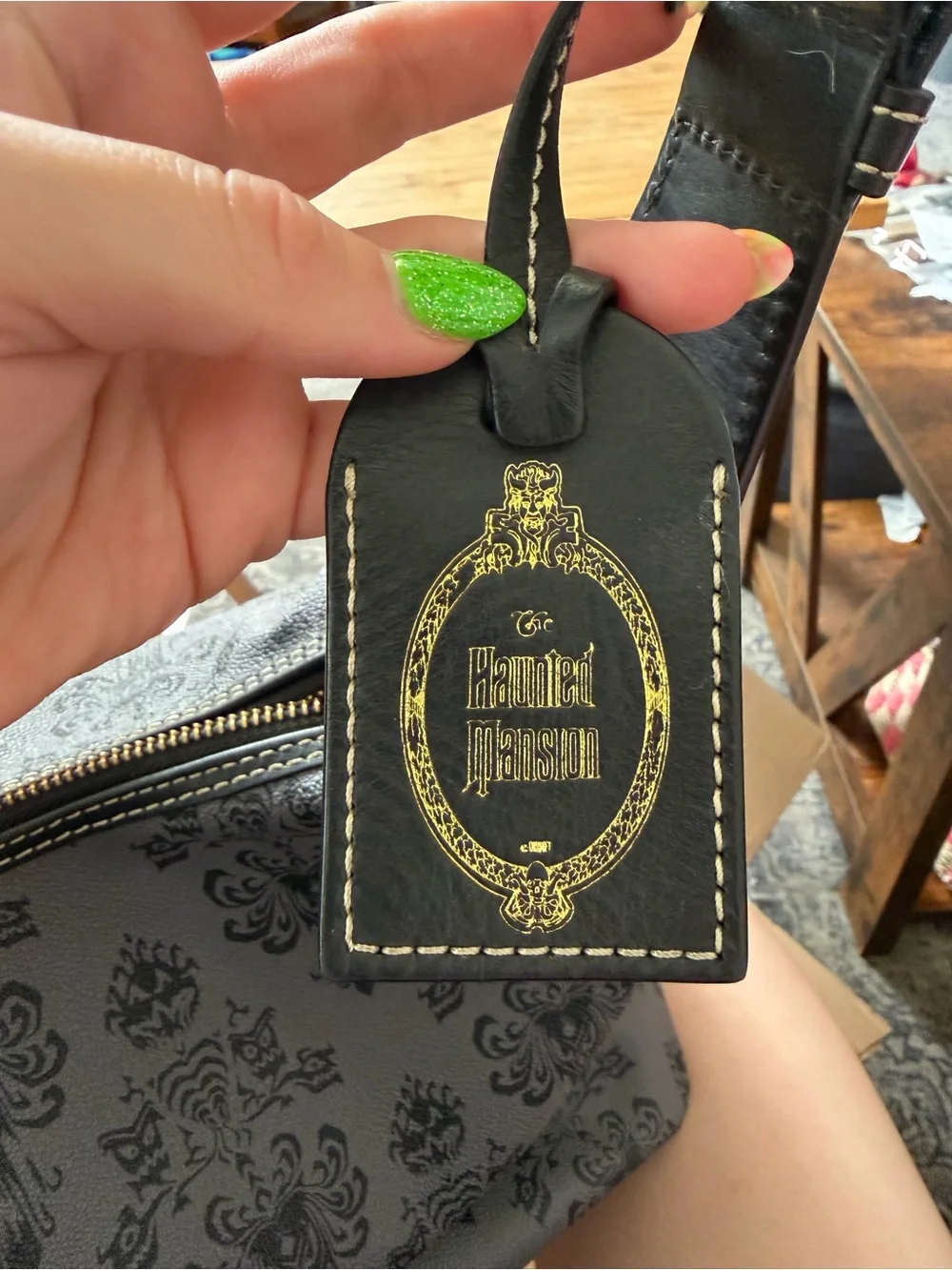 Disney Dooney & Bourke Haunted Mansion Gray Shoulder Bag with Tassels